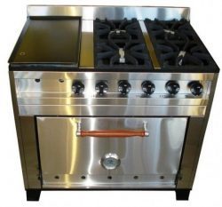 cocina industrial zona sur. Modelo 4 hornallas y plancha. E.G.