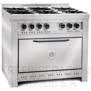 cocina 6 hornallas. Corbelli. LINEA PROFESIONAL.