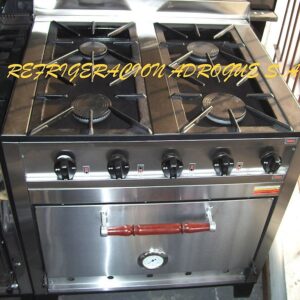 cocina 4 hornallas industrial. horno grande para 12 pizzas.