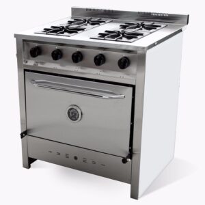 cocina de 80 cm. 4 hornallas. gastroequip. horno amplio.